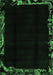 Machine Washable Abstract Emerald Green Modern Area Rugs, wshabs1894emgrn