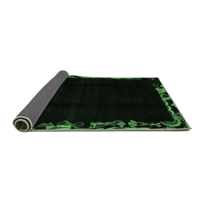 Sideview of Abstract Emerald Green Modern Rug, abs1894emgrn