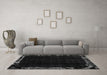 Machine Washable Abstract Gray Modern Rug in a Living Room,, wshabs1894gry