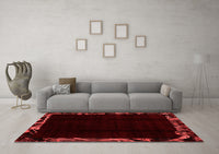 Machine Washable Abstract Red Modern Rug, wshabs1894red