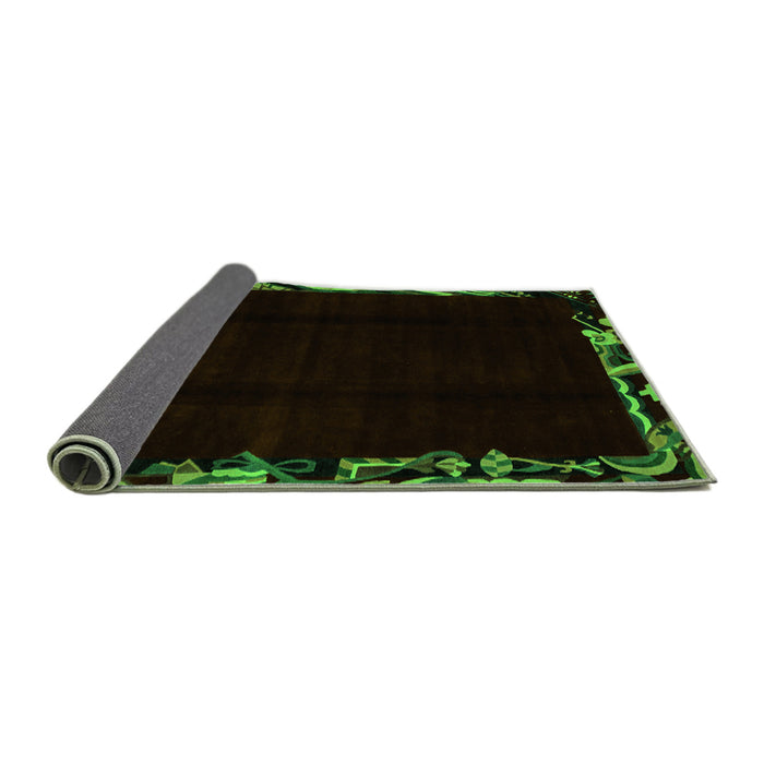 Sideview of Abstract Green Modern Rug, abs1894grn