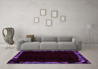 Machine Washable Abstract Purple Modern Rug, wshabs1894pur