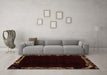 Machine Washable Abstract Brown Modern Rug in a Living Room,, wshabs1894brn