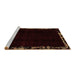 Sideview of Machine Washable Abstract Brown Modern Rug, wshabs1894brn