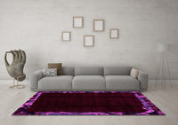 Machine Washable Abstract Pink Modern Rug, wshabs1894pnk