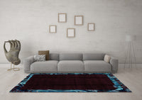 Machine Washable Abstract Light Blue Modern Rug, wshabs1894lblu