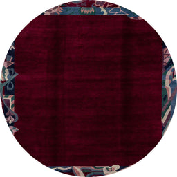 Round Machine Washable Abstract Gray Rug, wshabs1894