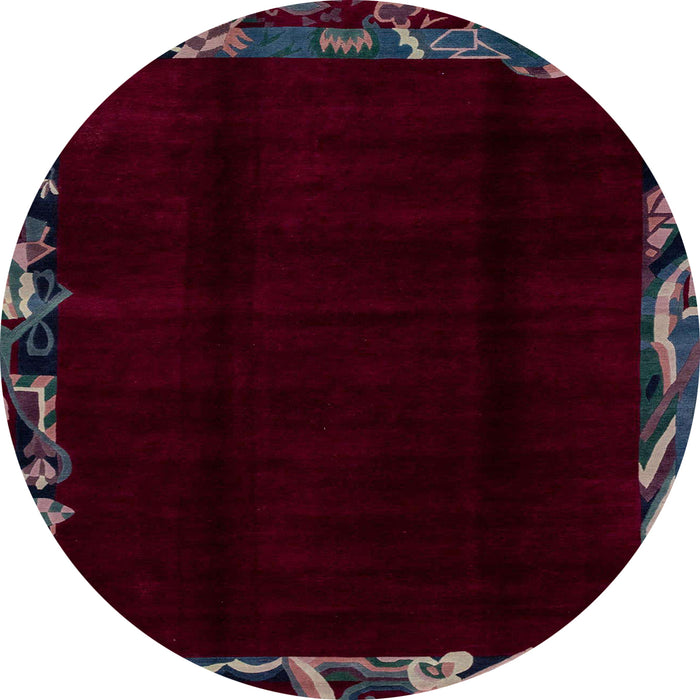 Round Machine Washable Abstract Gray Rug, wshabs1894