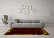 Machine Washable Abstract Yellow Modern Rug in a Living Room, wshabs1894yw