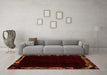 Machine Washable Abstract Orange Modern Area Rugs in a Living Room, wshabs1894org