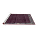 Sideview of Machine Washable Abstract Purple Rug, wshabs1895
