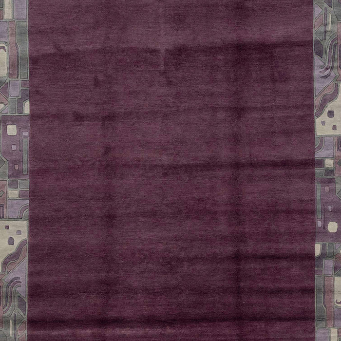 Machine Washable Abstract Purple Rug, wshabs1895