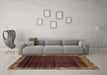 Machine Washable Abstract Brown Modern Rug in a Living Room,, wshabs1895brn