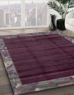 Abstract Purple Modern Rug in Family Room, abs1895