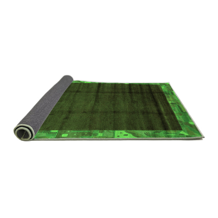 Sideview of Abstract Green Modern Rug, abs1895grn