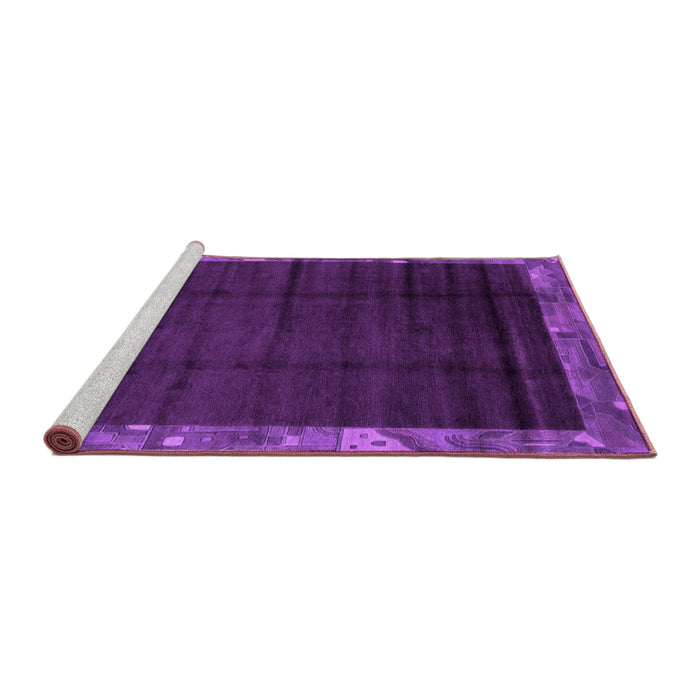 Sideview of Machine Washable Abstract Purple Modern Area Rugs, wshabs1895pur