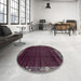 Round Abstract Purple Modern Rug in a Office, abs1895