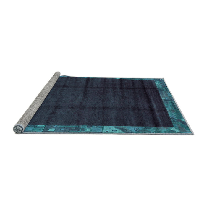 Sideview of Machine Washable Abstract Light Blue Modern Rug, wshabs1895lblu