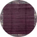 Round Abstract Purple Modern Rug, abs1895