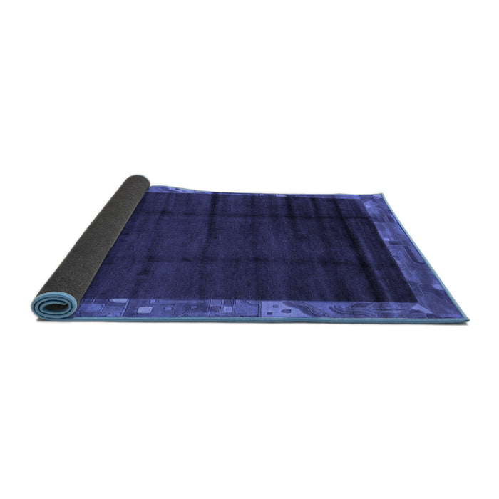 Sideview of Abstract Blue Modern Rug, abs1895blu