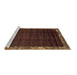 Sideview of Machine Washable Abstract Brown Modern Rug, wshabs1895brn