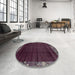 Round Machine Washable Abstract Purple Rug in a Office, wshabs1895