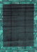 Machine Washable Abstract Turquoise Modern Area Rugs, wshabs1895turq