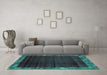 Machine Washable Abstract Turquoise Modern Area Rugs in a Living Room,, wshabs1895turq