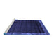 Sideview of Machine Washable Abstract Blue Modern Rug, wshabs1895blu