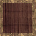 Square Abstract Brown Modern Rug, abs1895brn