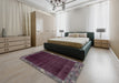 Abstract Purple Modern Rug in a Bedroom, abs1895