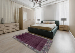Abstract Purple Modern Rug in a Bedroom, abs1895