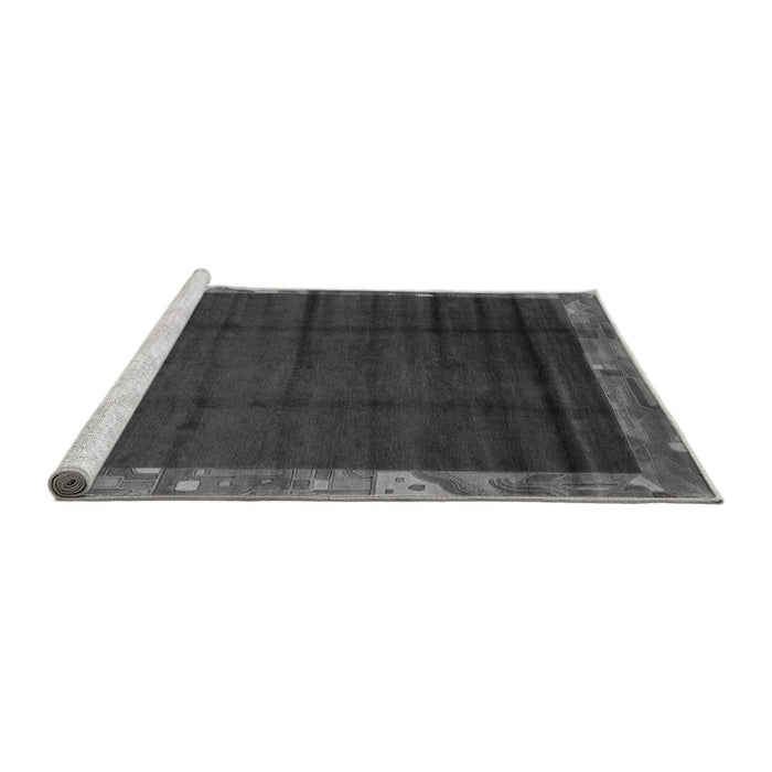 Sideview of Machine Washable Abstract Gray Modern Rug, wshabs1895gry