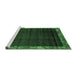 Sideview of Machine Washable Abstract Emerald Green Modern Area Rugs, wshabs1895emgrn