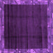 Square Machine Washable Abstract Purple Modern Area Rugs, wshabs1895pur