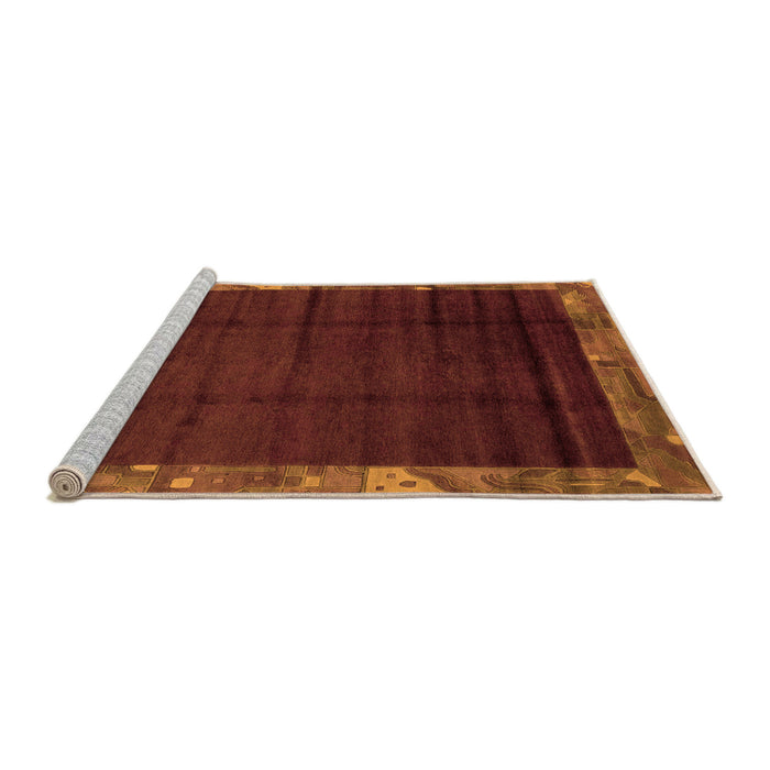 Sideview of Machine Washable Abstract Orange Modern Area Rugs, wshabs1895org