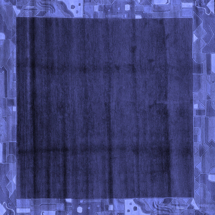 Square Abstract Blue Modern Rug, abs1895blu