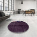 Round Abstract Purple Modern Rug in a Office, abs1896