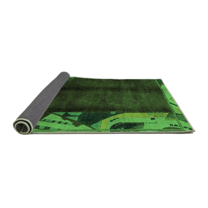 Sideview of Abstract Green Modern Rug, abs1896grn