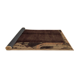 Sideview of Abstract Brown Modern Rug, abs1896brn