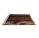 Sideview of Machine Washable Abstract Brown Modern Rug, wshabs1896brn