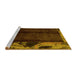 Sideview of Machine Washable Abstract Yellow Modern Rug, wshabs1896yw