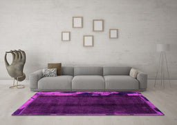 Machine Washable Abstract Pink Modern Rug in a Living Room, wshabs1896pnk