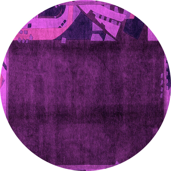 Round Abstract Pink Modern Rug, abs1896pnk