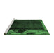 Sideview of Machine Washable Abstract Emerald Green Modern Area Rugs, wshabs1896emgrn