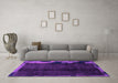 Machine Washable Abstract Purple Modern Area Rugs in a Living Room, wshabs1896pur