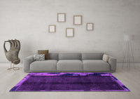 Machine Washable Abstract Purple Modern Rug, wshabs1896pur