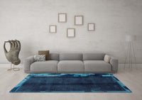 Machine Washable Abstract Light Blue Modern Rug, wshabs1896lblu