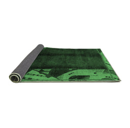 Sideview of Abstract Emerald Green Modern Rug, abs1896emgrn