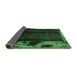 Sideview of Abstract Emerald Green Modern Rug, abs1896emgrn